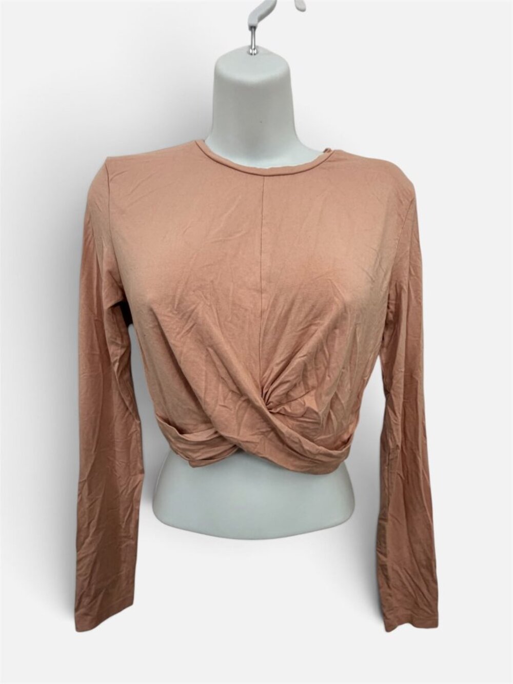 H&M Divided Twist Front Long Sleeve Crop Top Size M